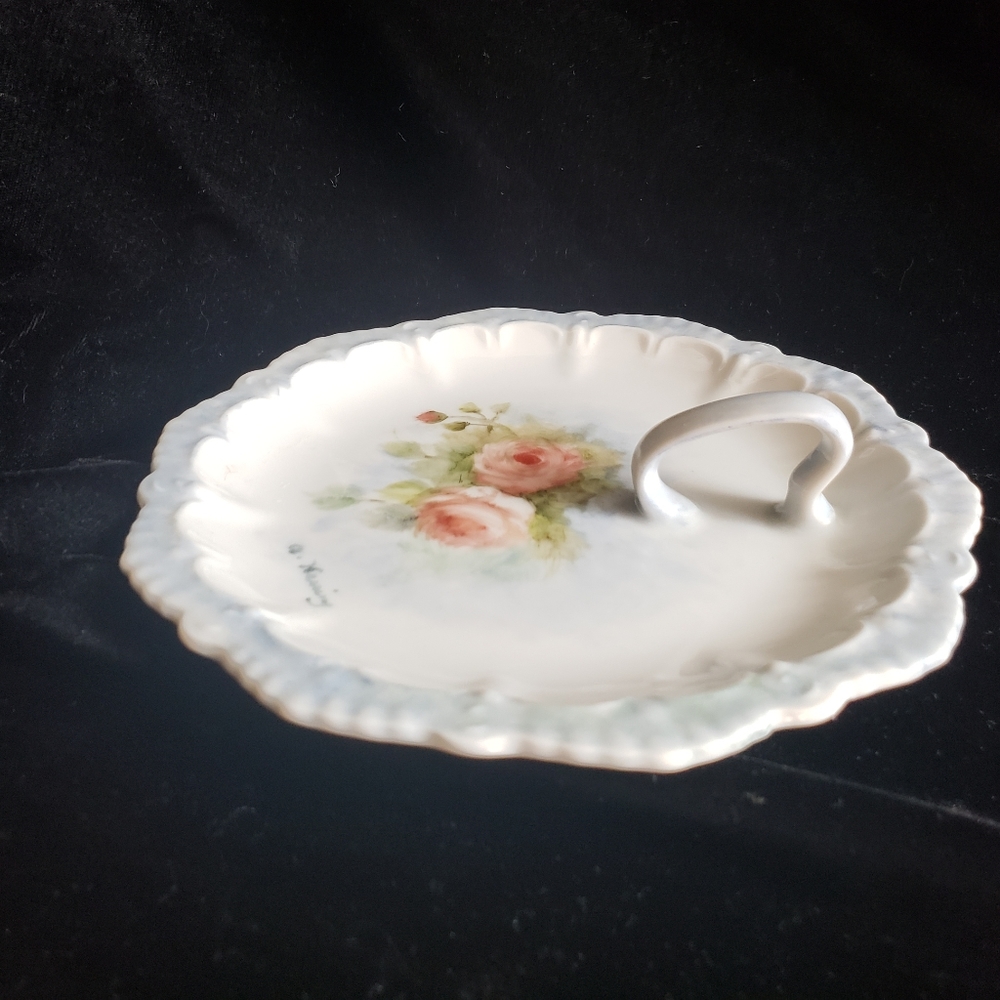 Vintage handpainted handled small plate